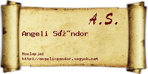 Angeli Sándor névjegykártya